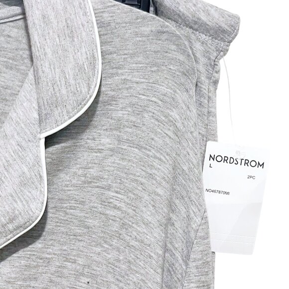 Nordstrom Moonlight Eco Knit Pajama Set — Heather Gray — NWT — Size L - Picture 6 of 13